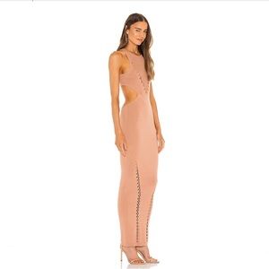 Michael Costello x REVOLVE Izaro Maxi Dress in Nude